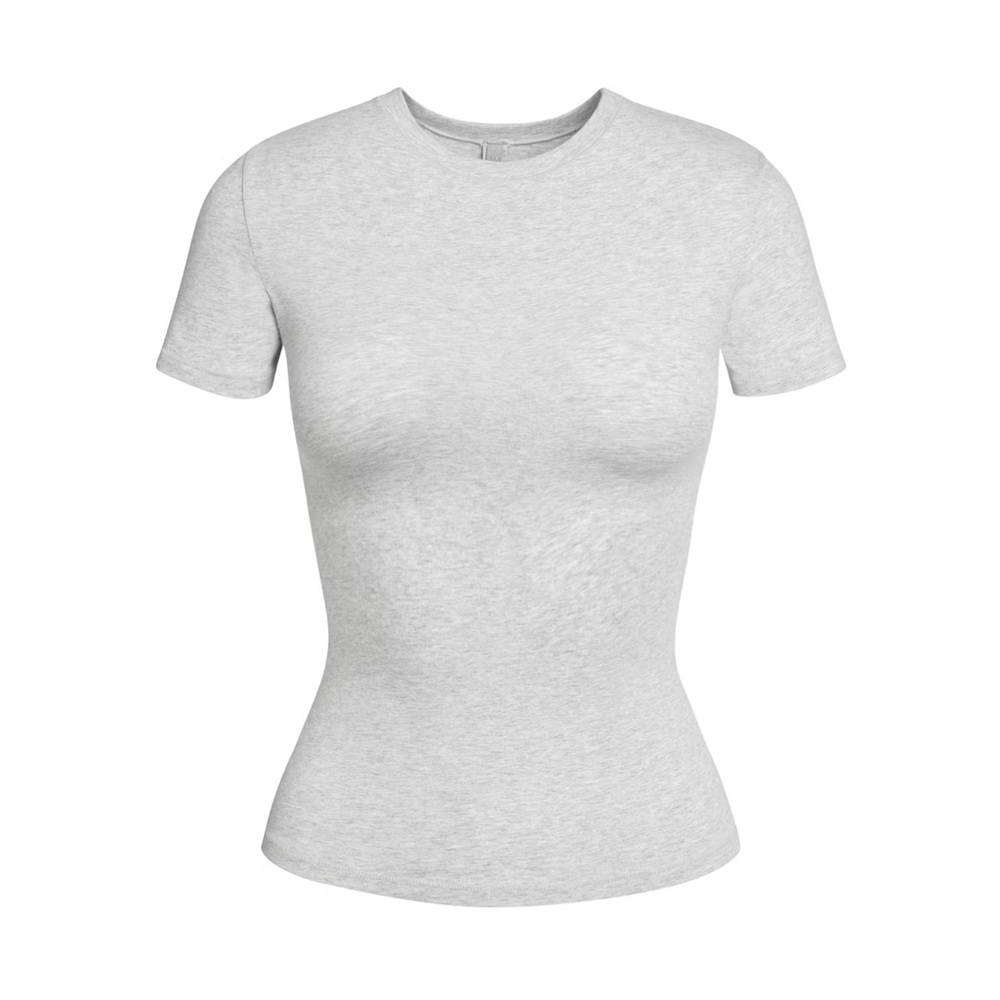 LIKE NEW Skims cotton jersey short sleeve tee shirt heather grey
